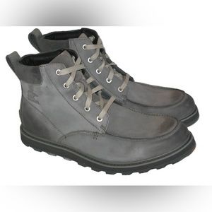 Sorel | Men's Madson Moc Toe Waterproof Lace Up Boots Gray Nubuck 1767231-245
